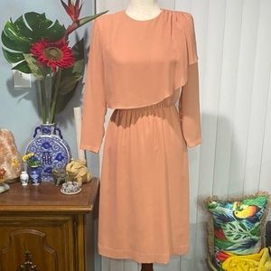 vintage dusty coral midi dress